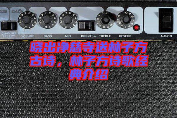 曉出凈慈寺送林子方古詩，林子方詩歌經(jīng)典介紹