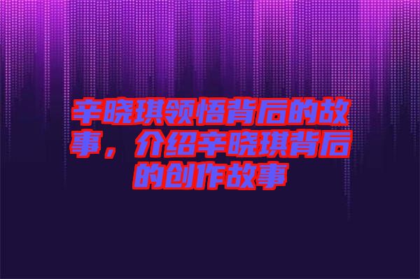 辛曉琪領悟背后的故事，介紹辛曉琪背后的創作故事