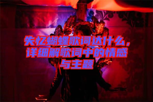 失憶蝴蝶歌詞達什么，詳細解歌詞中的情感與主題
