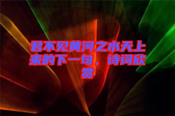君不見(jiàn)黃河之水天上來(lái)的下一句，詩(shī)詞欣賞