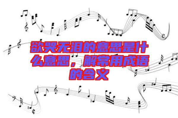 欲哭無淚的意思是什么意思，解常用成語的含義