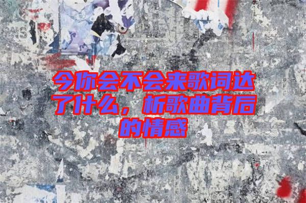 今你會不會來歌詞達了什么，析歌曲背后的情感