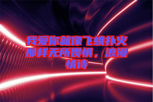 我愛你就像飛蛾撲火那樣無所畏懼，浪漫情詩