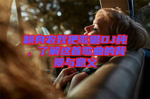 翻身農奴把歌唱DJ純，了解這首歌曲的背景與意義