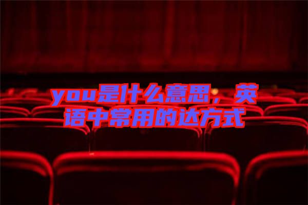 you是什么意思，英語(yǔ)中常用的達(dá)方式