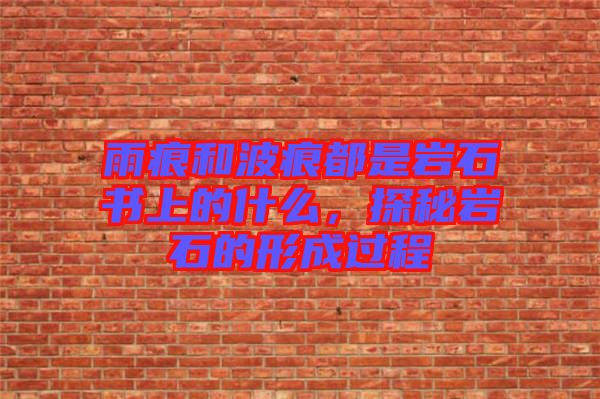 雨痕和波痕都是巖石書上的什么，探秘巖石的形成過程