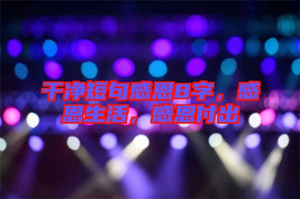 干凈短句感恩8字，感恩生活，感恩付出