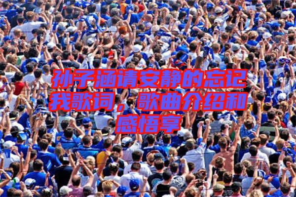 孫子涵請安靜的忘記我歌詞，歌曲介紹和感悟享