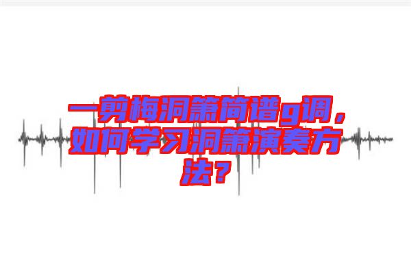 一剪梅洞簫簡譜g調，如何學習洞簫演奏方法？