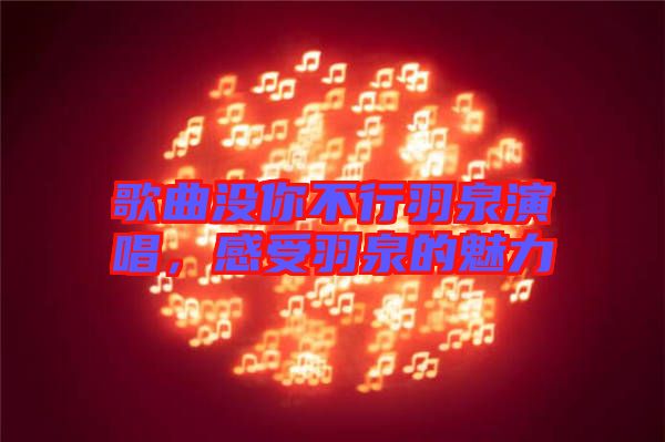 歌曲沒你不行羽泉演唱，感受羽泉的魅力