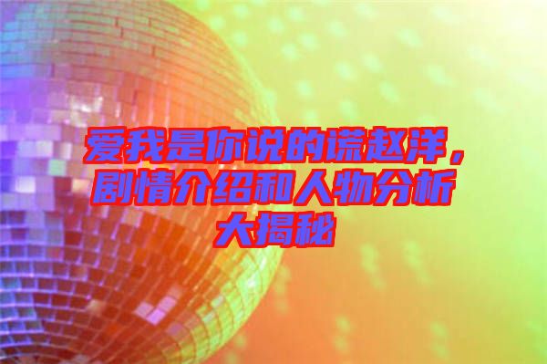 愛我是你說的謊趙洋，劇情介紹和人物分析大揭秘