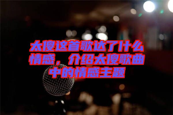 太傻這首歌達了什么情感，介紹太傻歌曲中的情感主題