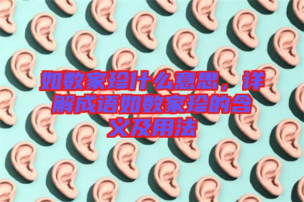 如數家珍什么意思，詳解成語如數家珍的含義及用法