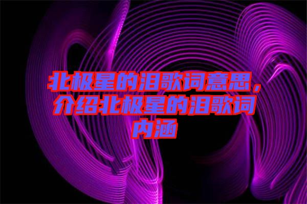 北極星的淚歌詞意思，介紹北極星的淚歌詞內涵