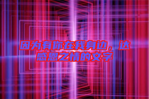 因為有你在我身邊，達感恩之情的文字