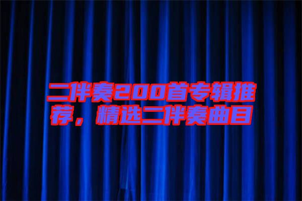 二伴奏200首專輯推薦，精選二伴奏曲目