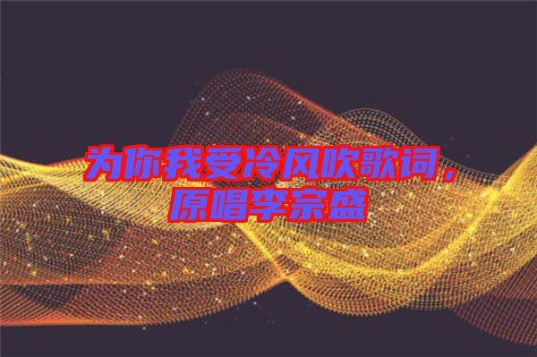 為你我受冷風吹歌詞，原唱李宗盛