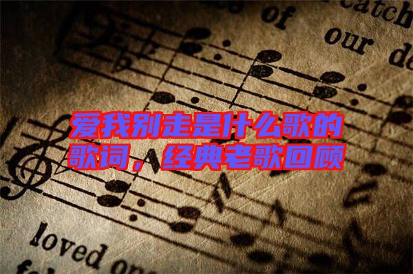 愛我別走是什么歌的歌詞，經典老歌回顧