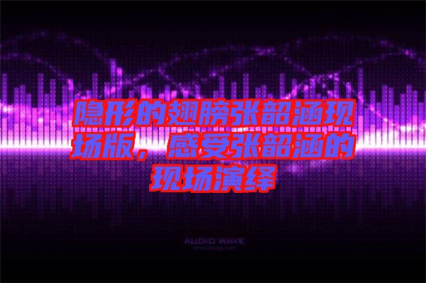 隱形的翅膀張韶涵現場版，感受張韶涵的現場演繹