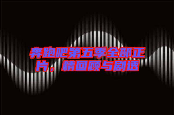 奔跑吧第五季全部正片，精回顧與劇透