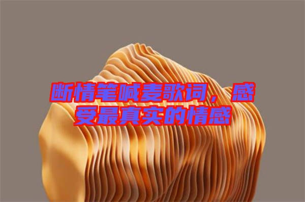 斷情筆喊麥歌詞，感受最真實的情感