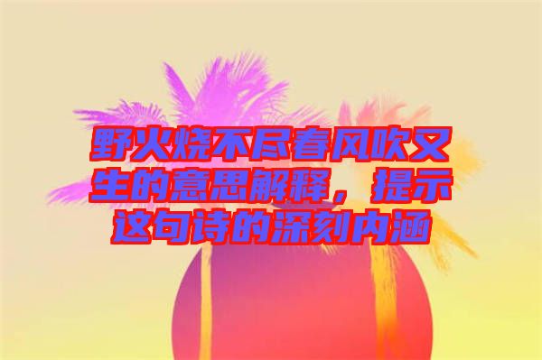 野火燒不盡春風吹又生的意思解釋，提示這句詩的深刻內涵