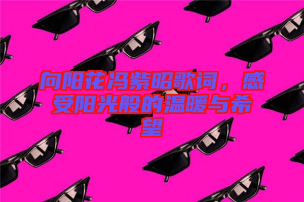 向陽花馮紫昭歌詞，感受陽光般的溫暖與希望