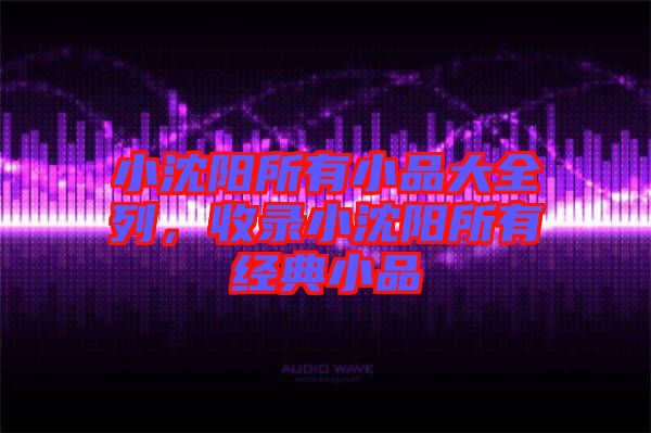 小沈陽所有小品大全列，收錄小沈陽所有經典小品