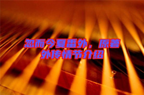 忽而今夏番外，原著外傳情節介紹