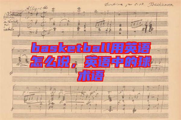 basketball用英語怎么說，英語中的球術語
