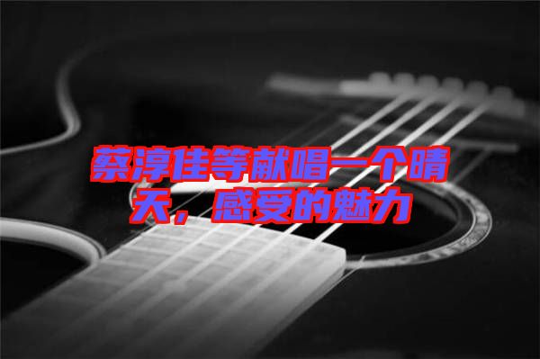 蔡淳佳等獻(xiàn)唱一個(gè)晴天，感受的魅力