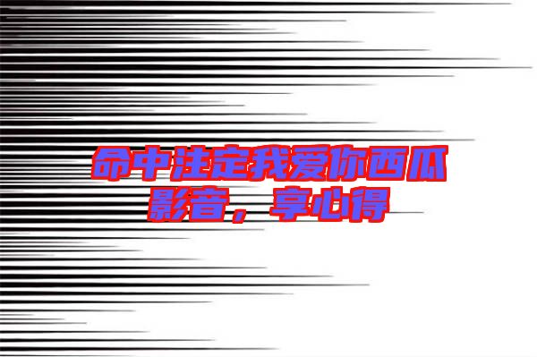 命中注定我愛你西瓜影音，享心得