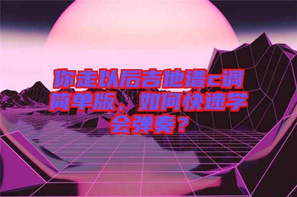 你走以后吉他譜c調(diào)簡單版，如何快速學會彈奏？