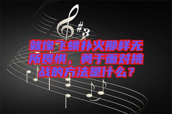 就像飛蛾撲火那樣無所畏懼，勇于面對挑戰的方法是什么？