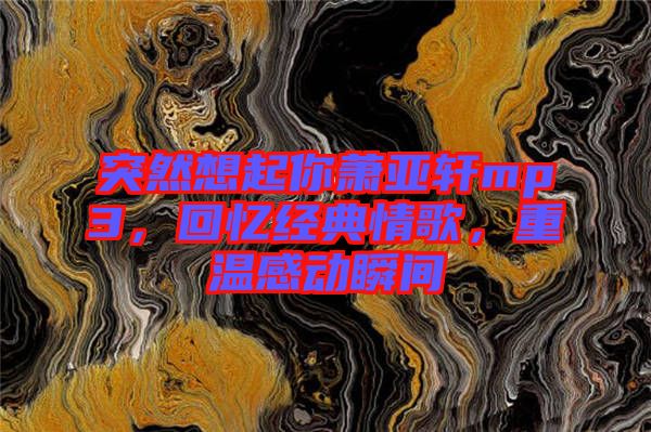 突然想起你蕭亞軒mp3，回憶經典情歌，重溫感動瞬間