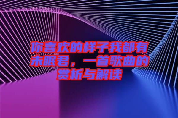 你喜歡的樣子我都有未眠君，一首歌曲的賞析與解讀
