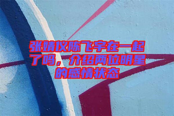 張婧儀陳飛宇在一起了嗎，介紹兩位明星的感情狀態