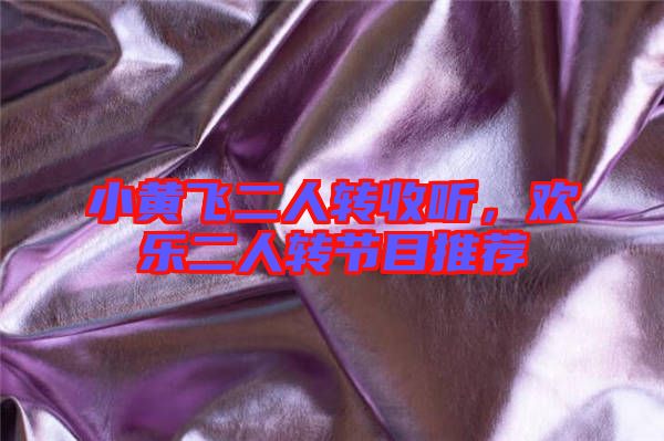 小黃飛二人轉收聽，歡樂二人轉節目推薦