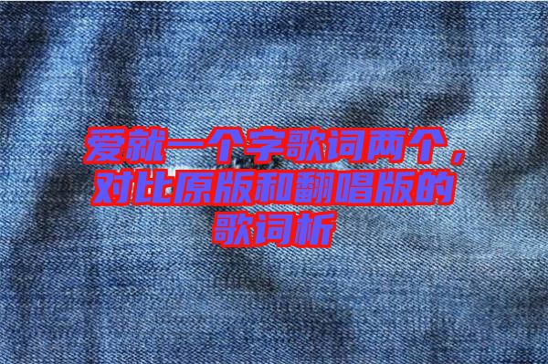 愛就一個字歌詞兩個，對比原版和翻唱版的歌詞析