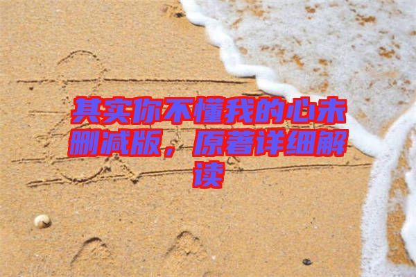 其實你不懂我的心未刪減版，原著詳細解讀