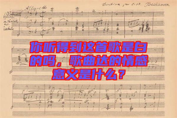 你聽得到這首歌是白的嗎，歌曲達的情感意義是什么？
