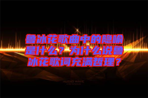 魯冰花歌曲中的隱喻是什么？為什么說魯冰花歌詞充滿哲理？