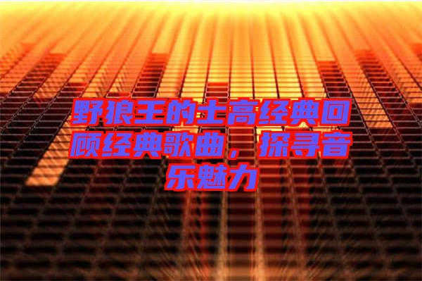 野狼王的士高經典回顧經典歌曲，探尋音樂魅力