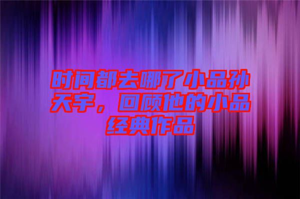 時間都去哪了小品孫天宇，回顧他的小品經典作品