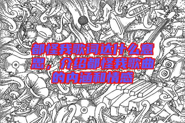 都怪我歌詞達什么意思，介紹都怪我歌曲的內涵和情感